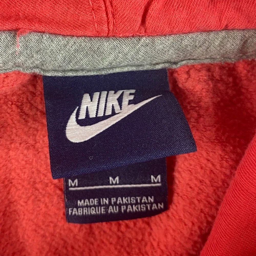 Nike Sportswear Gym Vintage Hoodie Coral Red Cowl Neck Pullover 803636-850 M